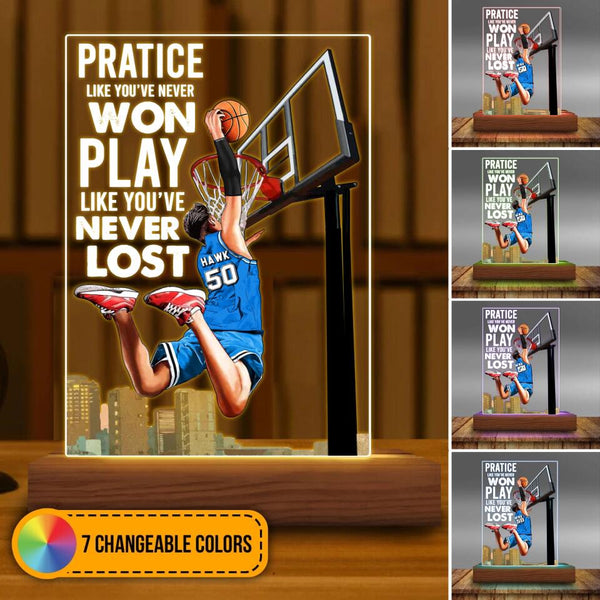 Custom Personalized Basketball Led Night Light, Sport Gifts For Son, Basketball Lover Gifts, Personalized Basketball Gifts, Gift For A Basketball Player With Custom Name, Number & Appearance LMD0214C01DA