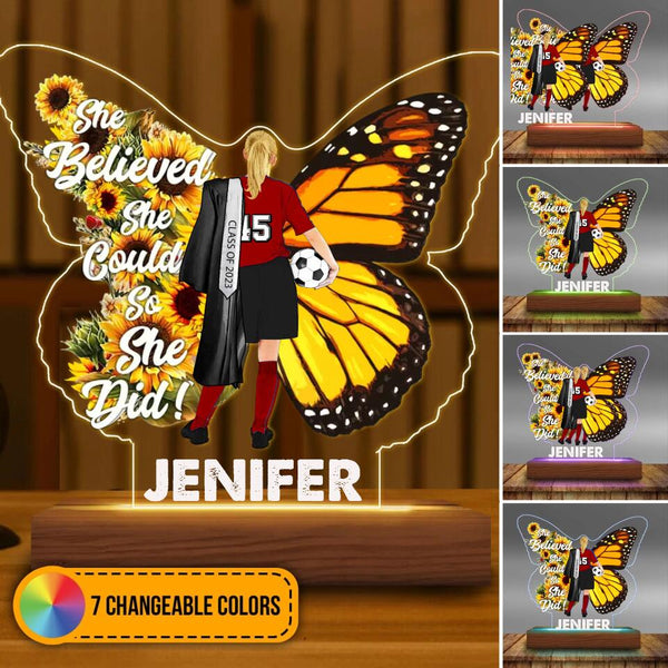 Custom Personalized Soccer Led Night Light, Soccer Gift, Gifts For Soccer Players, Sport Gifts For Daughter With Custom Name, Number & Appearance NTQ0217C01DA