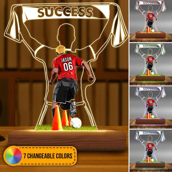 Custom Personalized Soccer Led Night Light, Soccer Gift, Gifts For Soccer Players, Sport Gifts For Daughter With Custom Name, Number & Appearance LMD0210C01DA