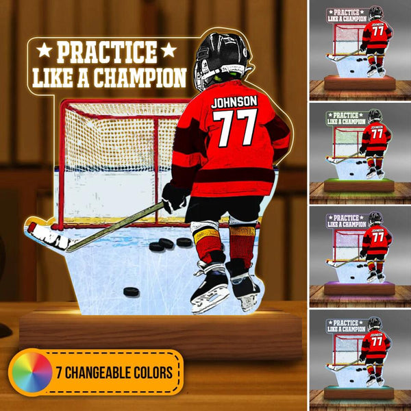 Custom Personalized Ice Hockey Led Night Light, Hockey Gifts, Gifts For Hockey Players, Sport Gifts For Son, Gifts For Goalie With Custom  LTL0209C02DA