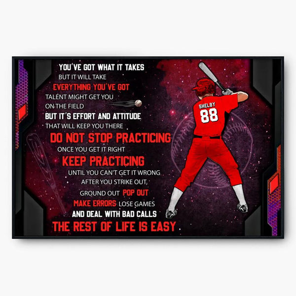 Custom Personalized Baseball Poster, Canvas, Baseball Gifts, Baseball Poster, Baseball Room Decor, Gifts For Son With Custom  LML0206C01DA