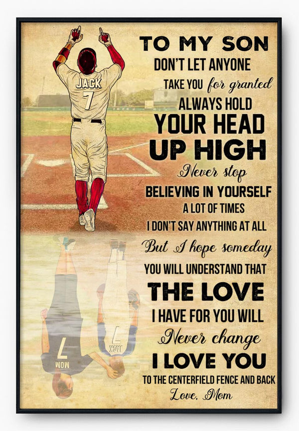 Custom Personalized Baseball Poster, Canvas, Baseball Gifts, Baseball Poster, Baseball Room Decor, Gifts For Son With Custom  NTQ0314C02DA
