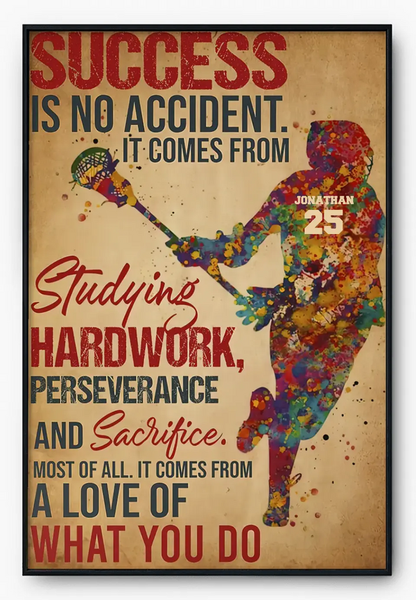 Custom Personalized Lacrosse Poster, Canvas, Lacrosse Gifts With Custom Name & Number NTB0517B04