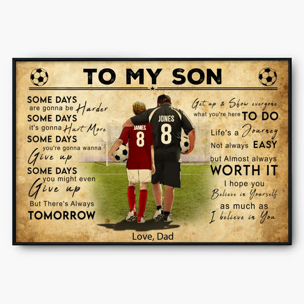 Custom Personalized Soccer Poster, Canvas, Soccer Gift, Gifts For Soccer Players, Sport Gifts For Son, Soccer Lover Gifts With Custom Name, Number, Appearance & Landscape LMD0816B01DA