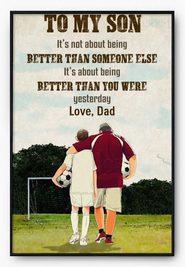 Custom Personalized Soccer Poster, Canvas with custom Name, Number & Appearance, To My Son/ Daughter, Gift For Soccer Players, Soccer Poster, Soccer Wall Decor, LLL0531C01HV