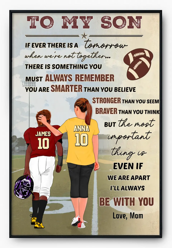 Football Poster, Canvas with custom Name, Number & Appearance, American Football Gift, Gifts For American Football Players, Sport Gifts For Son, Football Lover Gifts Lovers LLL0701C02HV