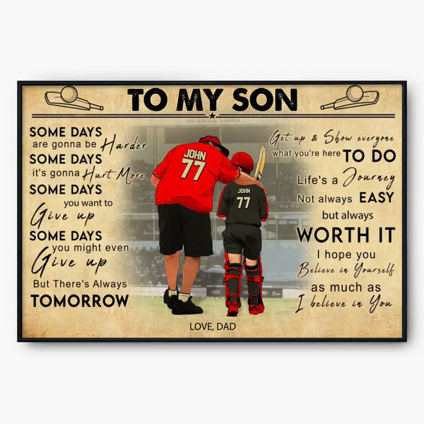 I Believe In You, Cricket Poster, Canvas To My Son, Gifts For Son, Cricket Gift, Sport Gifts For Son, Cricket Lover Gifts HTL0704C01DP