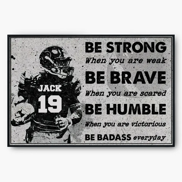 Football Poster, Canvas with custom Name, Number, American Football Gift, Gifts For American Football Players, Sport Gifts For Son, Football Lover Gifts Lovers LLL0710C01SA