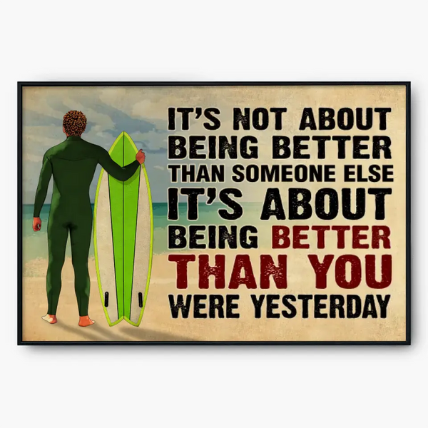 Surfing Poster, Canvas with custom Landscapes & Appearance, Surfing Gift, Gifts For Surfers, Sport Gifts For Son and Daughter, Surfing Lover Gifts Lovers LLL0710C04HV