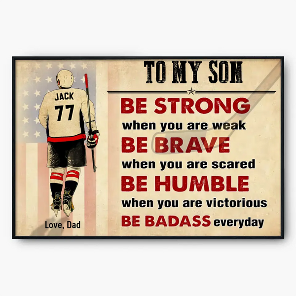 Custom Personalized Ice Hockey Poster, Canvas, Ice Hockey Gifts, Gifts For Ice Hockey Goalie, Sport Gifts For Son, Ice Hockey Lovers Gifts LLL0715C03SA