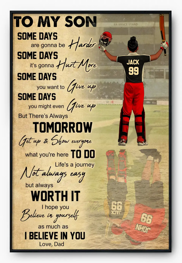 Custom Personalized Cricket Poster, Canvas, Cricket Gift, Gifts For Cricket Lovers, Sport Gifts For Son, Cricket Lovers Gifts HTL0718C01SA