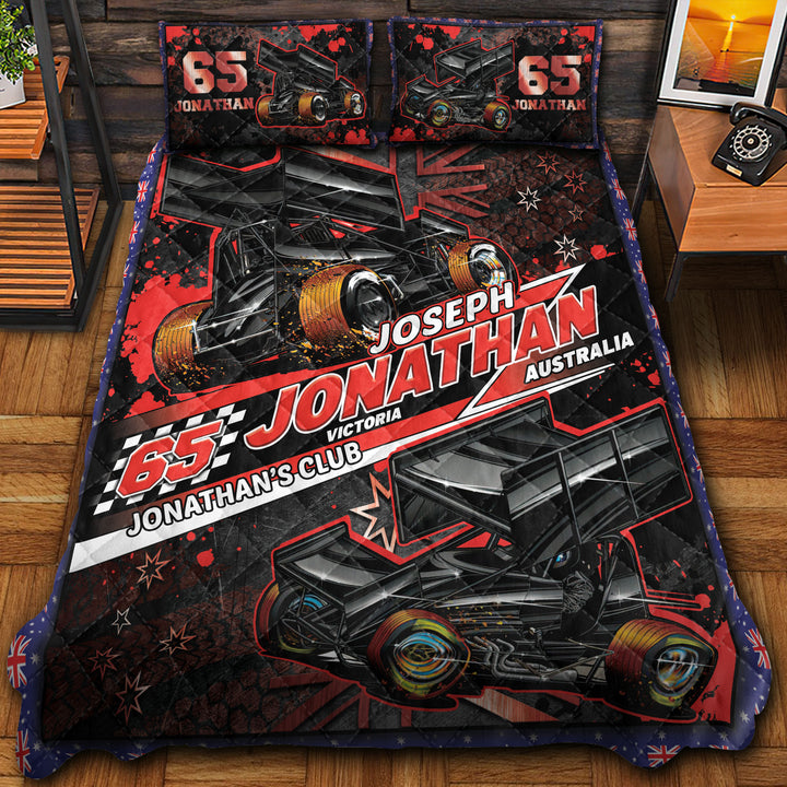 Sprint Car Racing Winged Australia Flag Name Number State Club Personalized Quilt Bedding Set Thesa0813001 - Unitrophy