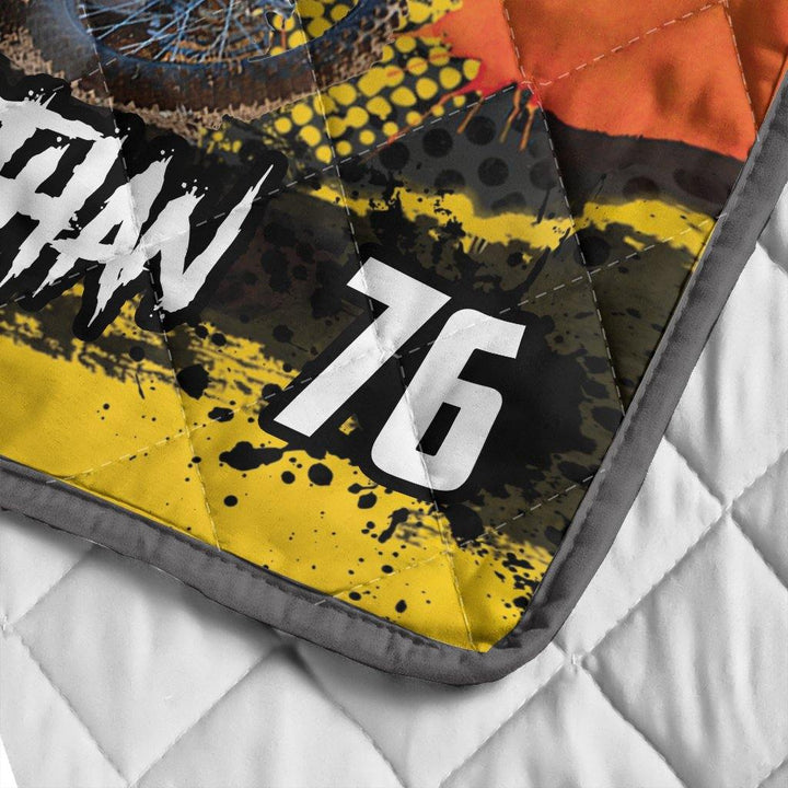 Motocross Racing Name & Number Personalized Quilt Bedding Set Dbq0821A01Bdp - Unitrophy