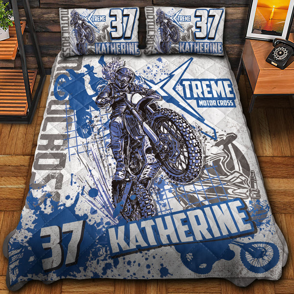 Motocross Racing Girl Name Personalized Quilt Thedp0804002