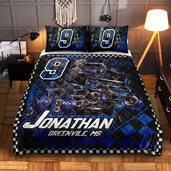 Sprint Car Racing Winged Car Name Personalized Quilt Bedding Set Thedp0803001