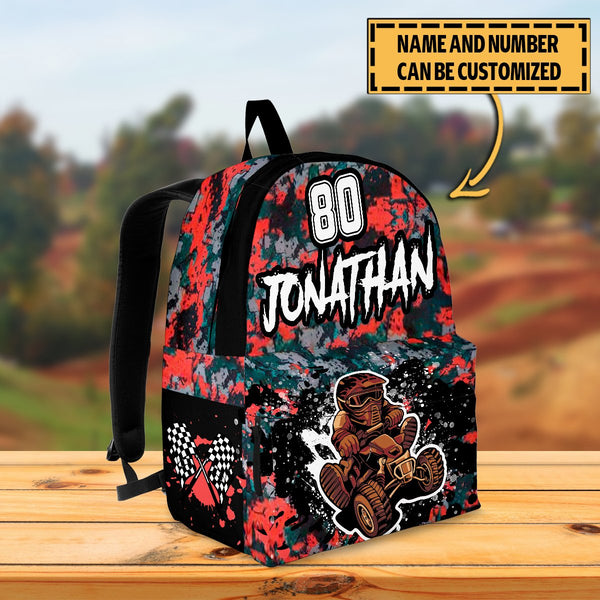 ATV  Racing Name & Number Personalized Kids Backpack, Back To School Gift Ideas Thesa0817001