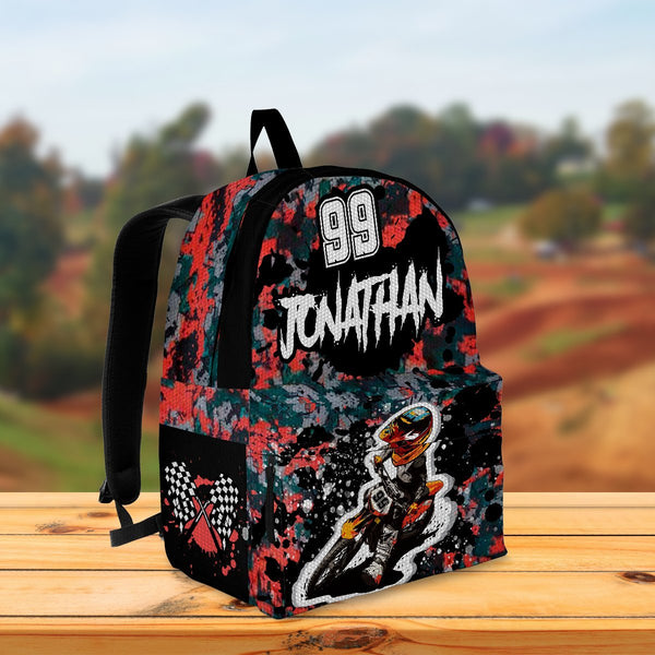 Motocross Racer Personalized Premium Kids Backpack, Back To School Gift Ideas Thasa0810002