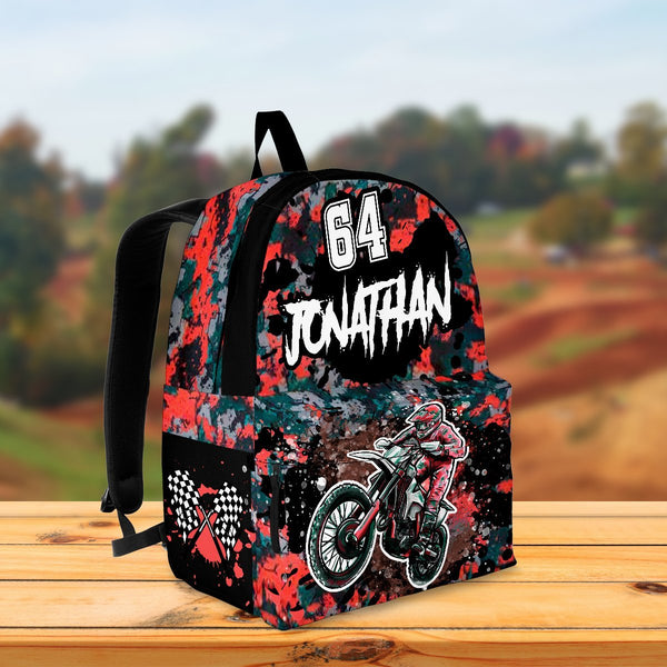 Motocross Personalized High Quality Kids Backpack, Back To School Gift Ideas Thasa0730002