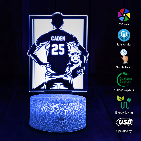 Personalized Soccer 3D Led Light with custom Name & Number NTB0311B12CL