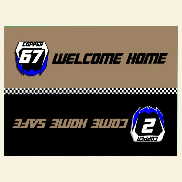 Motocross Name Number & Plate Personalized Doormat Ntb1221A03Dp