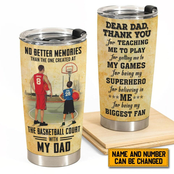 Personalized Basketball Tumbler with custom Name, Number, Appearance & Landscape, Vintage Style, To My Son, Gifts For Daughter NTB0301B01SA