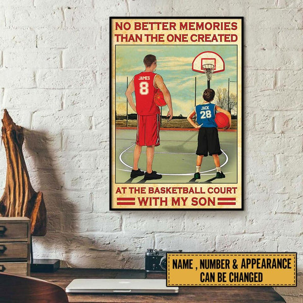 Custom Personalized Basketball Poster, Canvas with custom Name, Number, Appearance & Landscape, Vintage Style, To My Son, Gifts For Daughter NTB0304B04SA