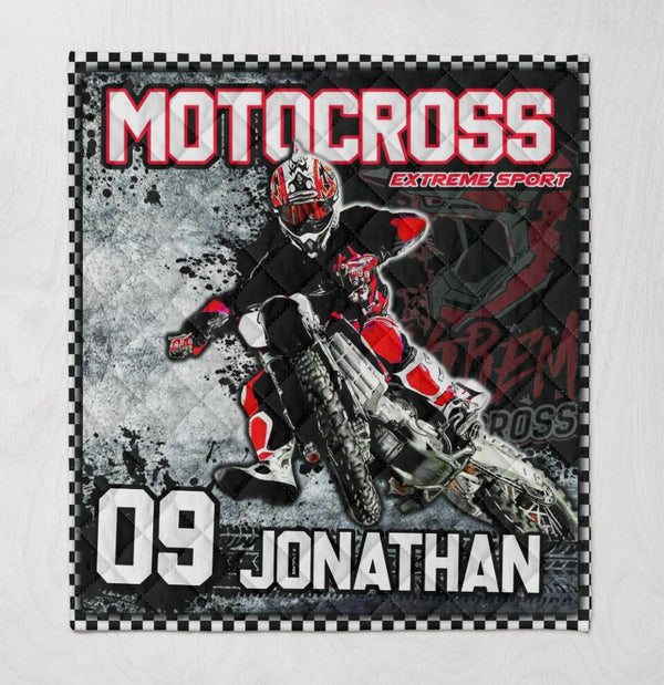 Motocross Name & Number Custom Personalized Quilt Ntb1201A01Sa