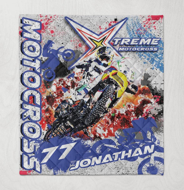 Motocross Name & Number Custom Personalized Quilt Bedding Set Dbq0821A05Sa