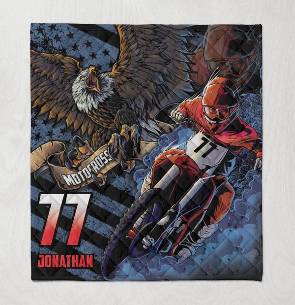 American Motocross Number Name Custom Personalized Quilt Thadp0806001