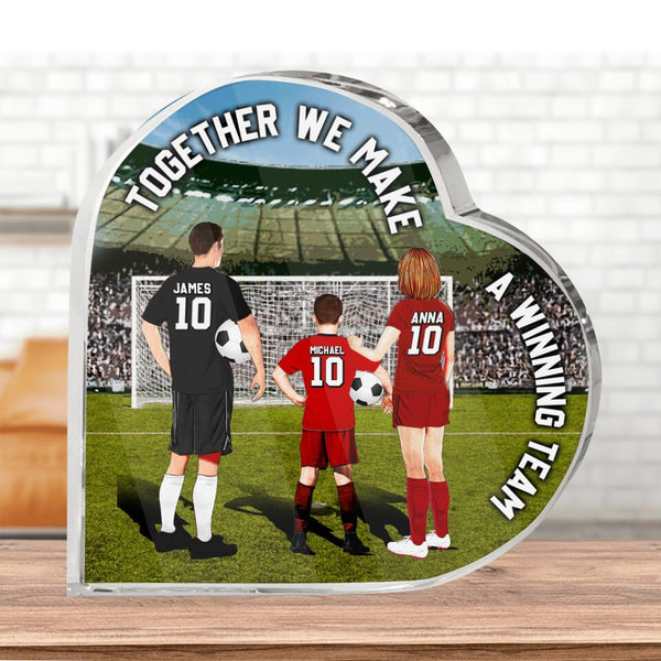 Custom Personalized Soccer Plaque, Football Family, Gifts For Son, Together We Make A Winning Team With Custom Name, Number, Appearance & Landscape NTB0512B01DP