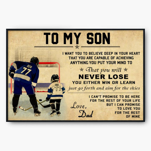 Custom Personalized Ice Hockey Poster, Canvas, Hockey Gifts, Gifts For Hockey Player, Sport Gifts For Son With Custom Name, Number, Appearance & Landscape NTB0523B02SA
