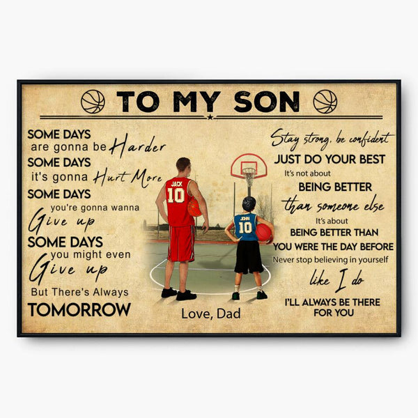 Custom Personalized Basketball Poster, Canvas, Gifts For Son With Custom Name, Number, Appearance & Landscape NTB0524B01SA
