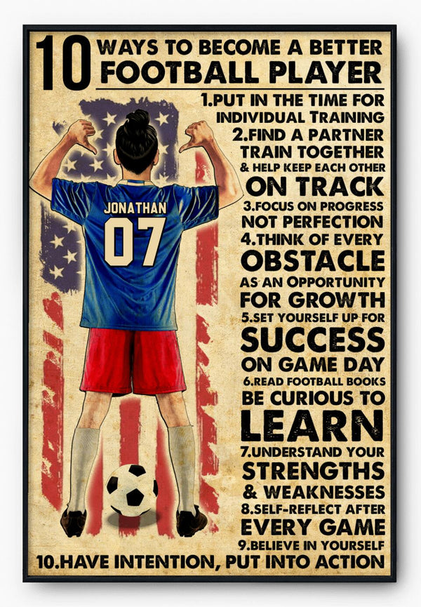 Custom Personalized Soccer Poster, Canvas, Gifts For Son, Soccer Gift, Gifts For Soccer Players With Custom Name, Number, Appearance & Background NTB0601B02DP