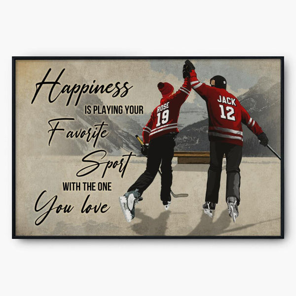 Custom Personalized Ice Hockey Poster, Canvas, Hockey Gifts, Gifts For Him, Gifts For Her With Custom Name, Number & Appearance LTL0629B02DP