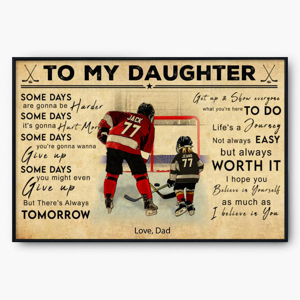 Custom Personalized Ice Hockey Poster, Canvas, Vintage Style, Hockey Gifts, Sport Gifts For Daughter With Custom Name, Number & Appearance LTL0705B01DP