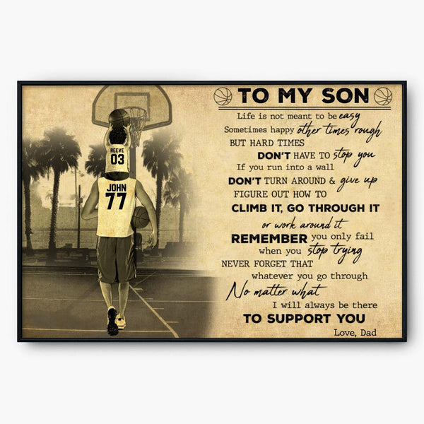 Custom Personalized Basketball Poster, Canvas, Vintage Style, Sport Gifts For Son, Gifts For Basketball Son, Basketball Lover Gifts, Personalized Basketball Gifts, Gift For A Basketball Player With Custom Name, Number & Appearance LMD0714B05DP