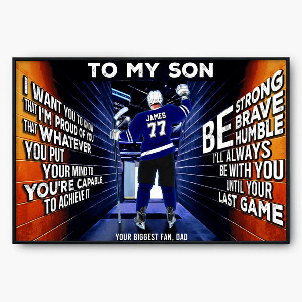 Custom Personalized Ice Hockey Poster, Canvas, Hockey Gifts, Gifts For Hockey Player, Sport Gifts For Son With Custom Name, Number & Appearance LTL0615B01DP