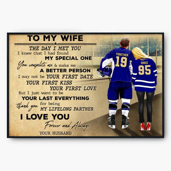 Custom Personalized Ice Hockey Poster, Canvas, Hockey Gifts, Gifts For Her, Gifts For Him With Custom Name, Number & Appearance LTL0721B01DP