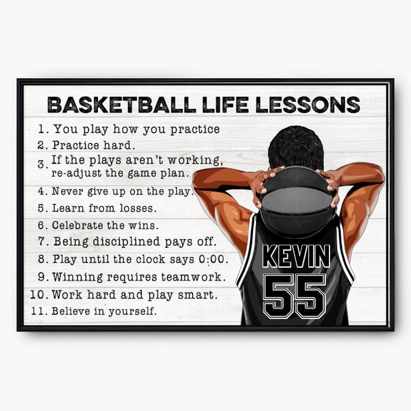 Personalized Basketball Poster, Canvas with custom Name, Number & Appearance, Vintage Style, Sport Gifts For Son, Gifts For Basketball Son, Basketball Lover Gifts, Personalized Basketball Gifts, Gift For A Basketball Player NTB0215B03DP