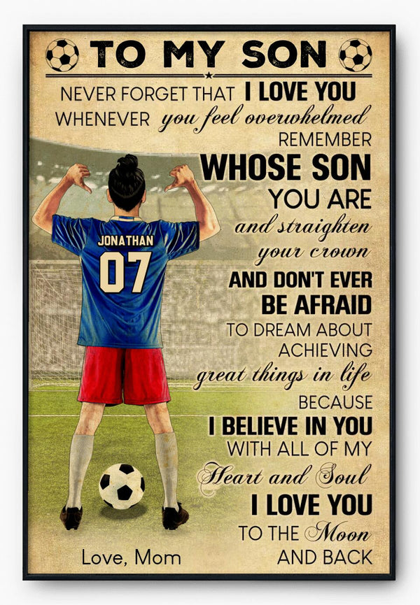 Custom Personalized Soccer Poster, Canvas, Soccer Gift, Gifts For Soccer Players, Sport Gifts For Son, Soccer Lover Gifts With Custom Name, Number & Appearance NTT0825B03DA