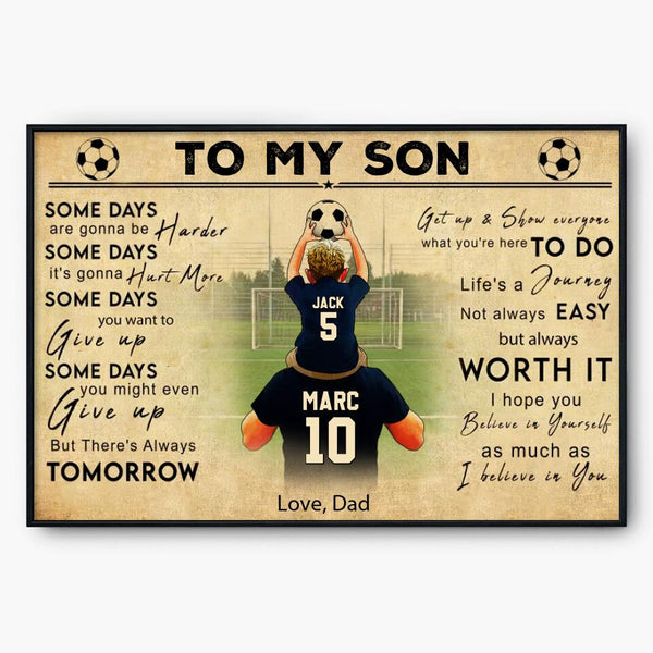 Custom Personalized Soccer Poster, Canvas, To My Son Soccer Gift, Gifts For Soccer Players, Sport Gifts For Son, Soccer Lover Gifts With Custom Name, Number & Appearance NTT0819B01DA