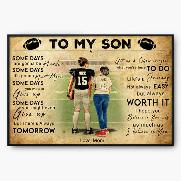Custom Personalized Football Poster, Canvas, Vintage Style, Sport Gifts For Son, Football Lover Gifts, Personalized Football Gifts, Gift For A Football Player With Custom Name, Number & Appearance LTL0829B01DA
