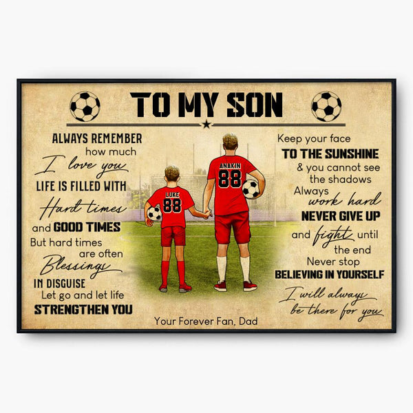 Custom Personalized Soccer Poster, Canvas, Gifts For Dad, Soccer Gift, Gifts For Soccer Players With Custom Name, Number, Appearance & Landscape LMD0728B01DA