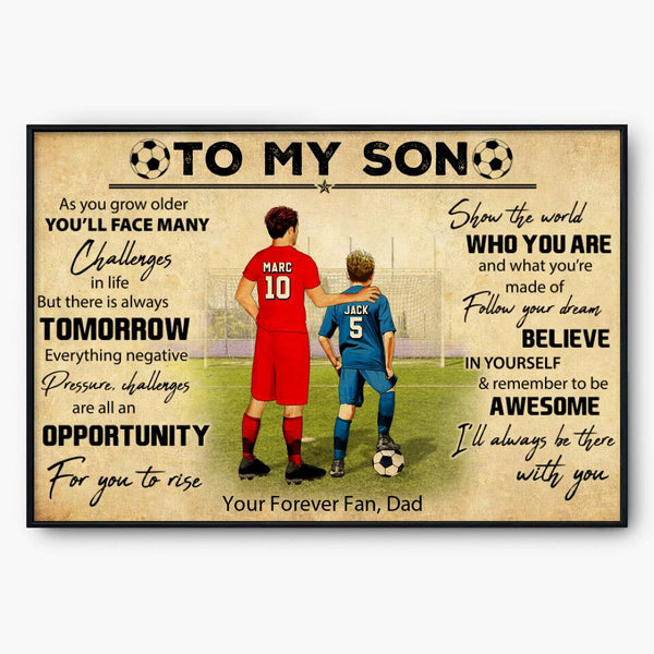Custom Personalized Soccer Poster, Canvas, Soccer Gift, Gifts For Soccer Players, Sport Gifts For Son, Soccer Lover Gifts With Custom Name, Number, Appearance & Landscape LMD0729B01DA