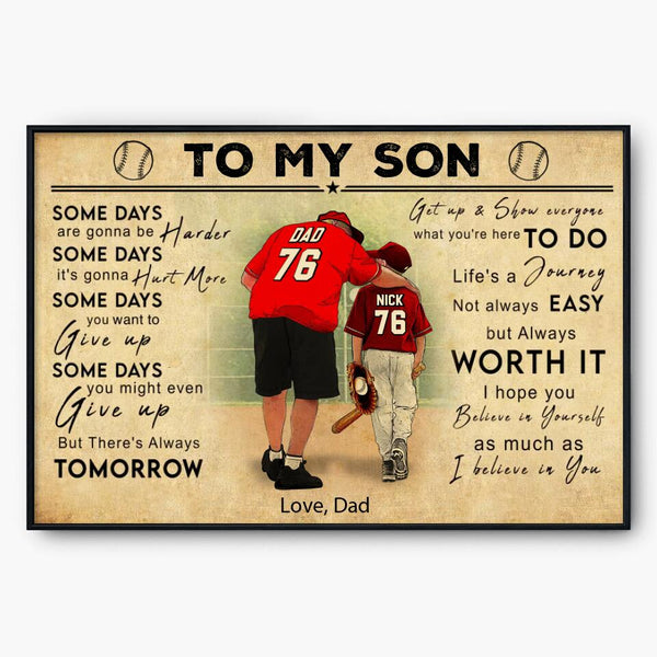 Custom Personalized Baseball Poster, Canvas, Vintage Style, Baseball Gifts, Baseball Poster, Baseball Room Decor With Custom Name, Number, Appearance & Landscape TBN0530B02DP