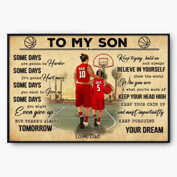 Custom Personalized Basketball Poster, Canvas, Vintage Style, Sport Gifts For Son, Gifts For Basketball Son, Basketball Lover Gifts, Personalized Basketball Gifts, Gift For A Basketball Player With Custom Name, Number & Appearance LMD0819B01DA