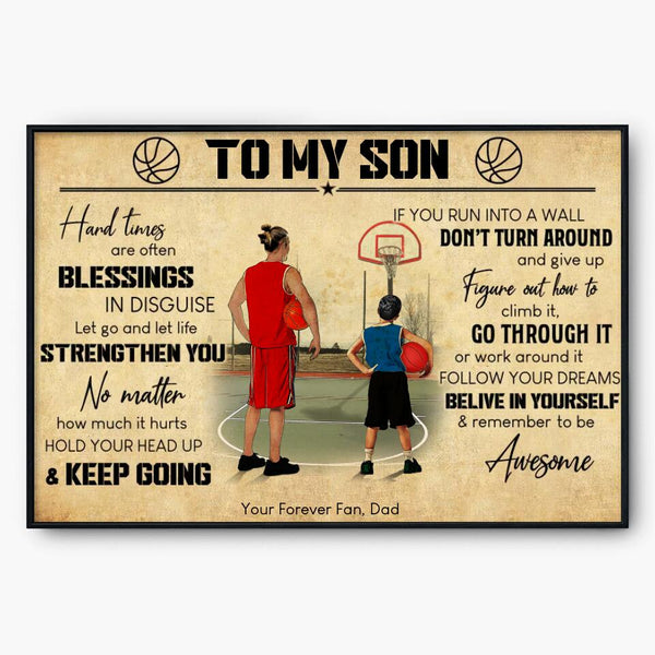 Custom Personalized Basketball Poster, Canvas, Vintage Style, Sport Gifts For Son, Gifts For Basketball Son, Basketball Lover Gifts, Personalized Basketball Gifts, Gift For A Basketball Player With Custom Name, Number & Appearance LMD0920B01DA