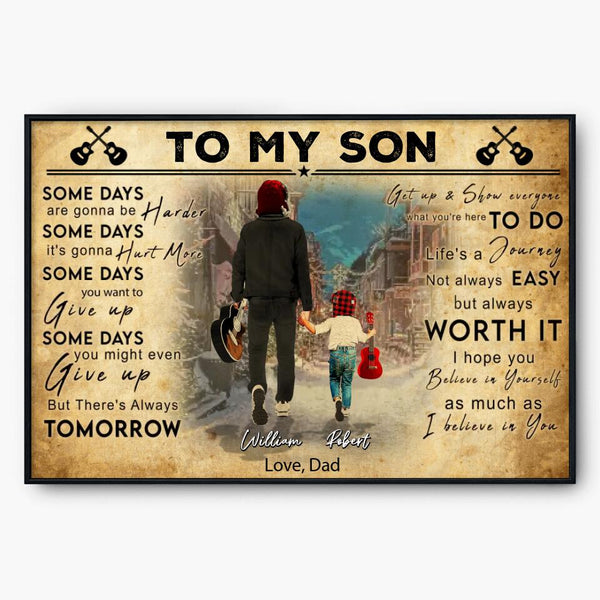 Custom Personalized Guitar Poster, Canvas, Vintage Style, Gifts For Son, Gifts For Guitarists, Gifts For Guitar Players With Custom Name Appearance & Landscape LTL0915B01DA