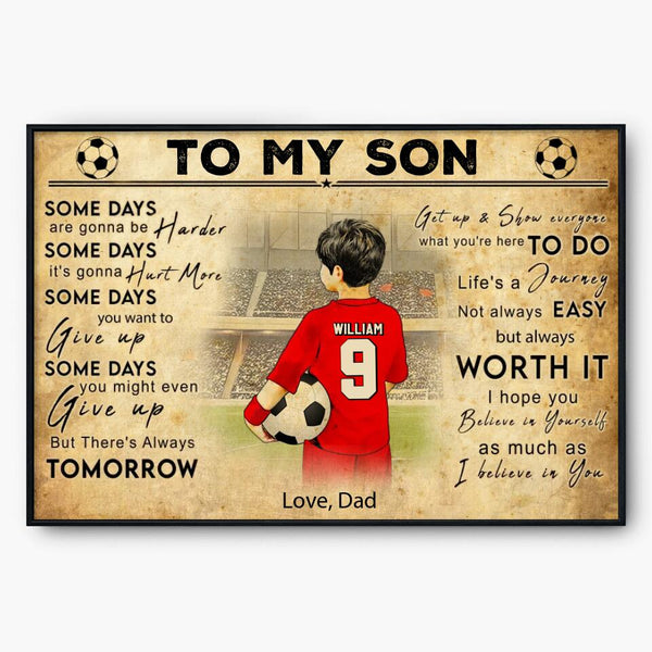 Custom Personalized Soccer Poster, Canvas, Soccer Gift, Gifts For Soccer Players, Sport Gifts For Son, Soccer Lover Gifts With Custom Name, Number, Appearance & Landscape TBN0905B01DA
