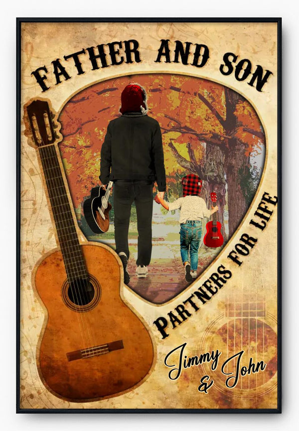 Custom Personalized Guitar Poster, Canvas, Vintage Style, Gifts For Son, Gifts For Guitarists, Gifts For Guitar Players With Custom Name Appearance & Landscape LTL0928B02DA